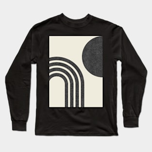 Mid Century Modern Black  - Sun & Rainbow Long Sleeve T-Shirt